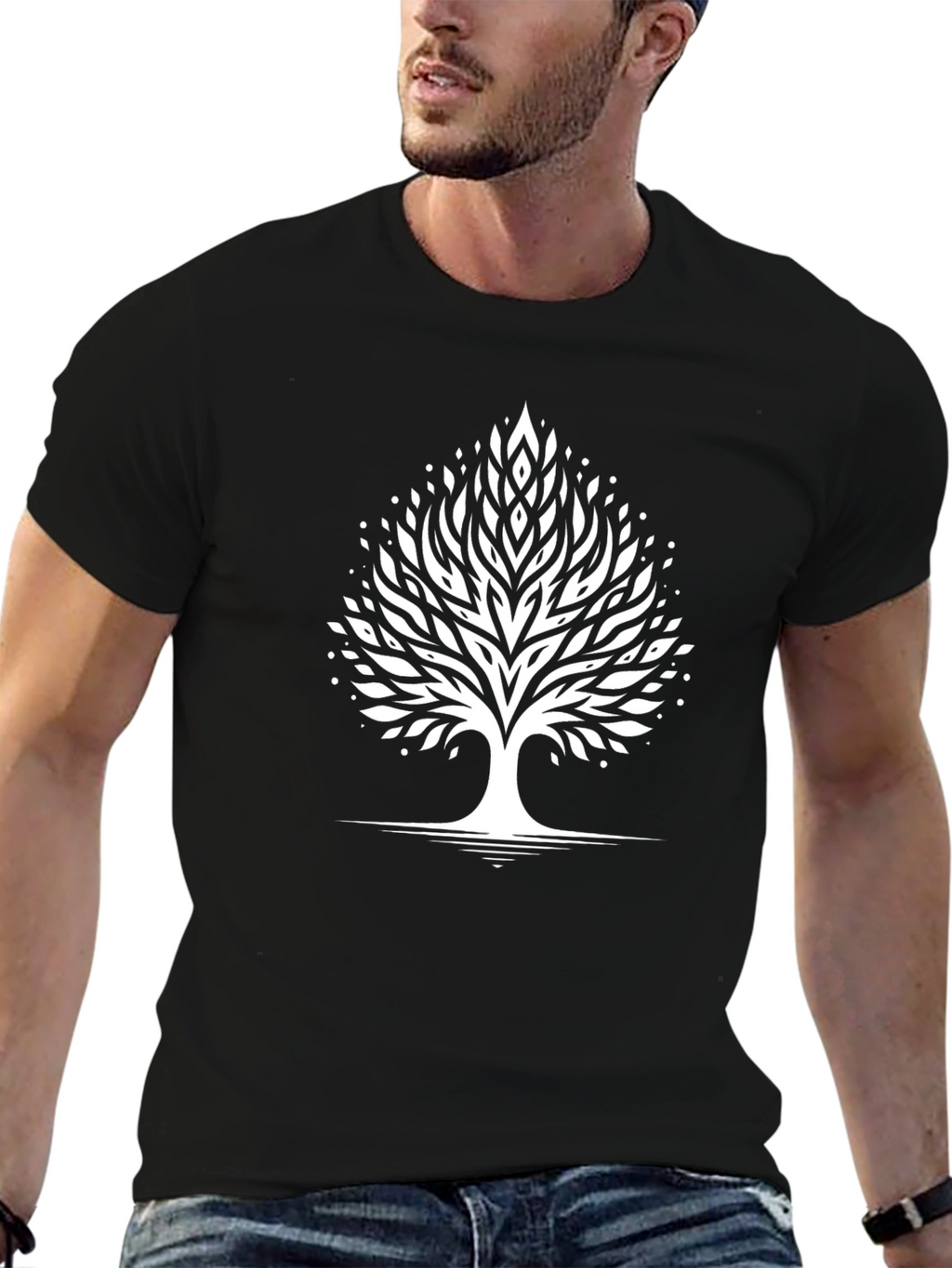 Nature Tree Graphic Tee - Black