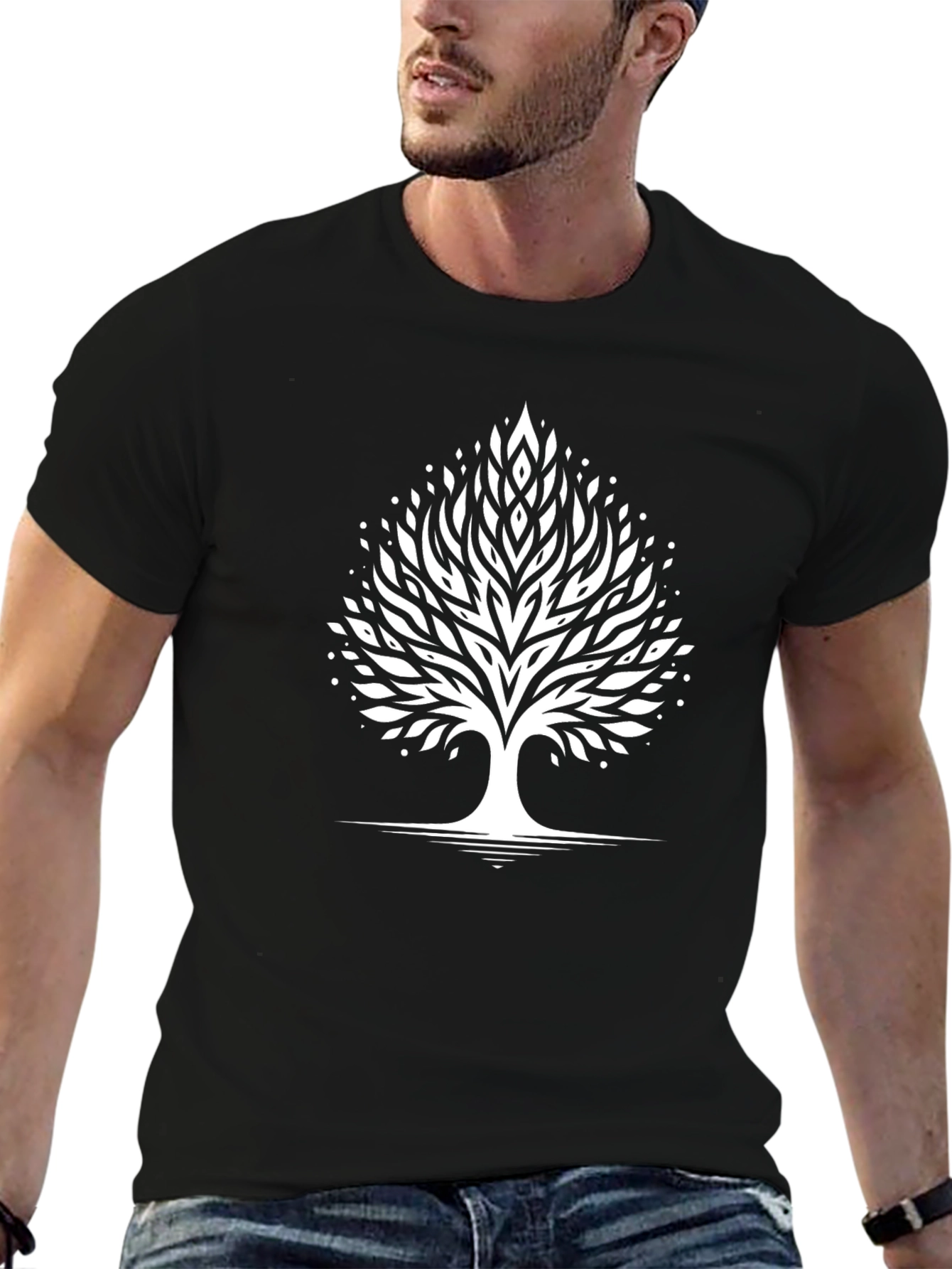 Nature Tree Graphic Tee - Black