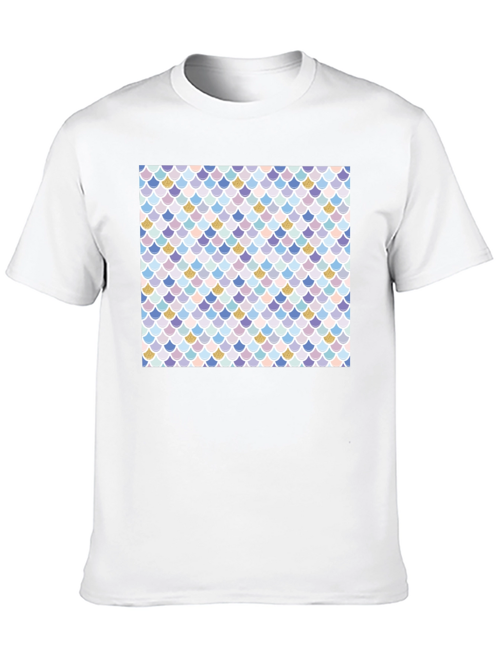 Mermaid Scale Print Black T-Shirt