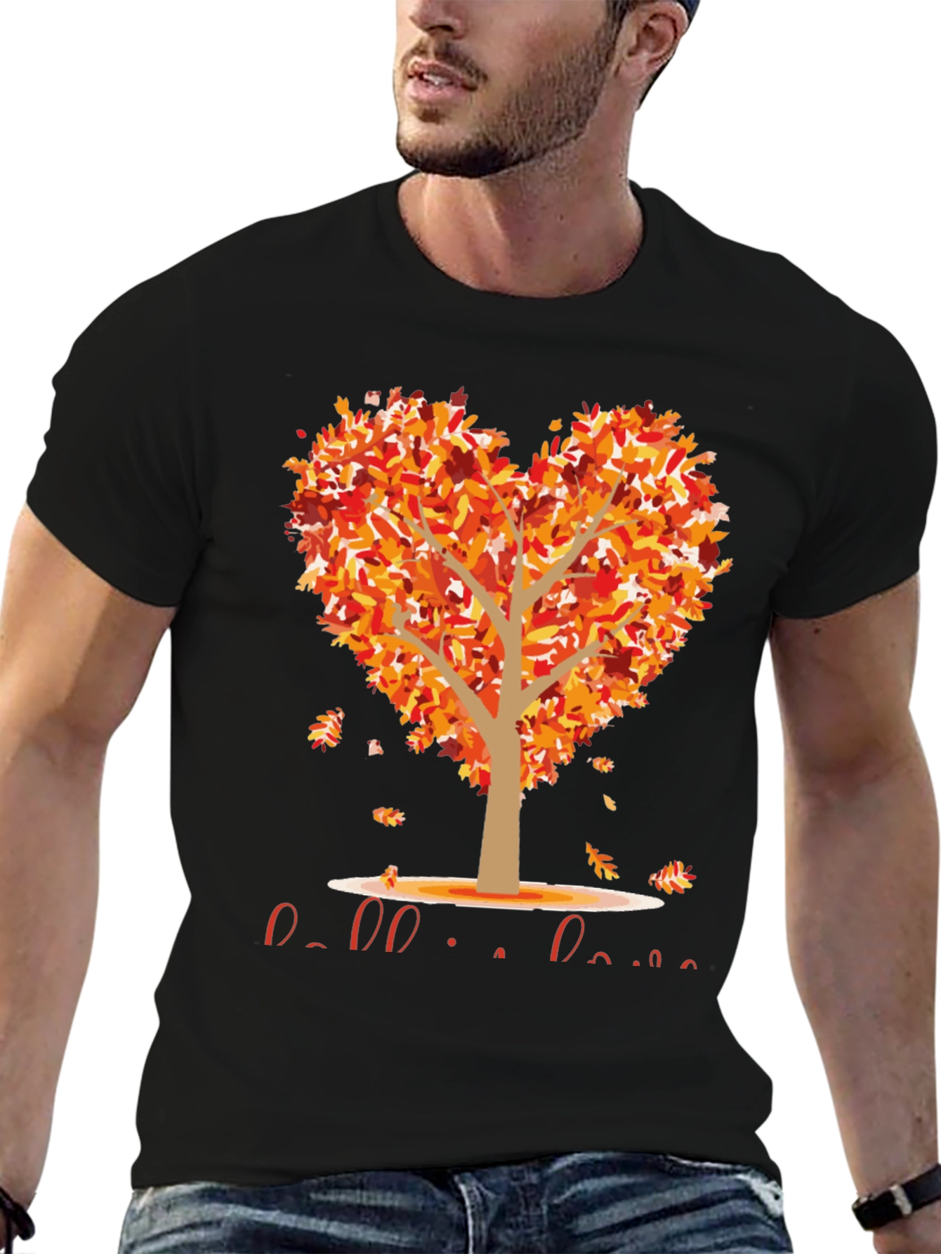 Fall in Love T-Shirt Heart Tree Graphic Tee