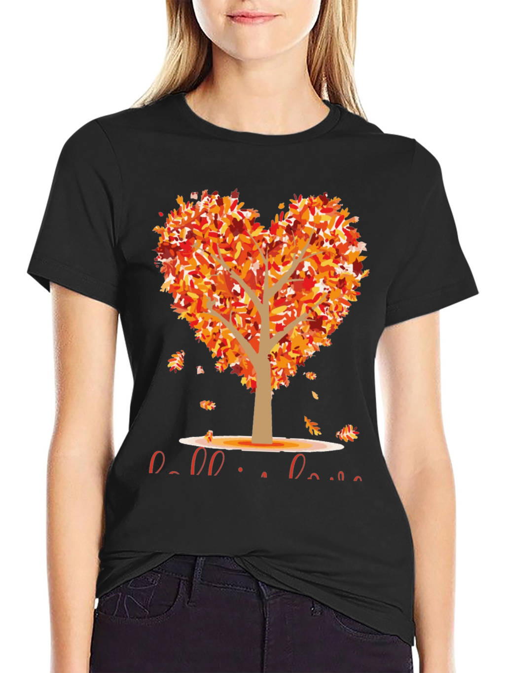 Fall in Love T-Shirt Heart Tree Graphic Tee