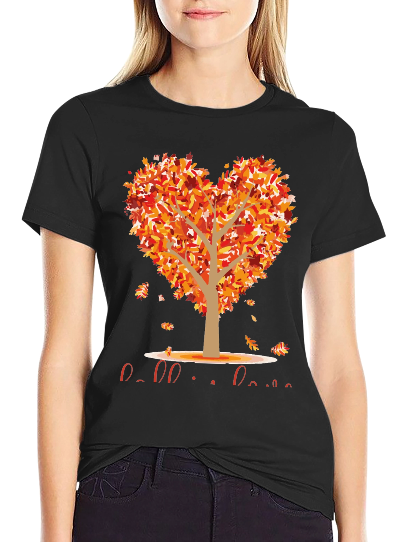 Fall in Love T-Shirt Heart Tree Graphic Tee