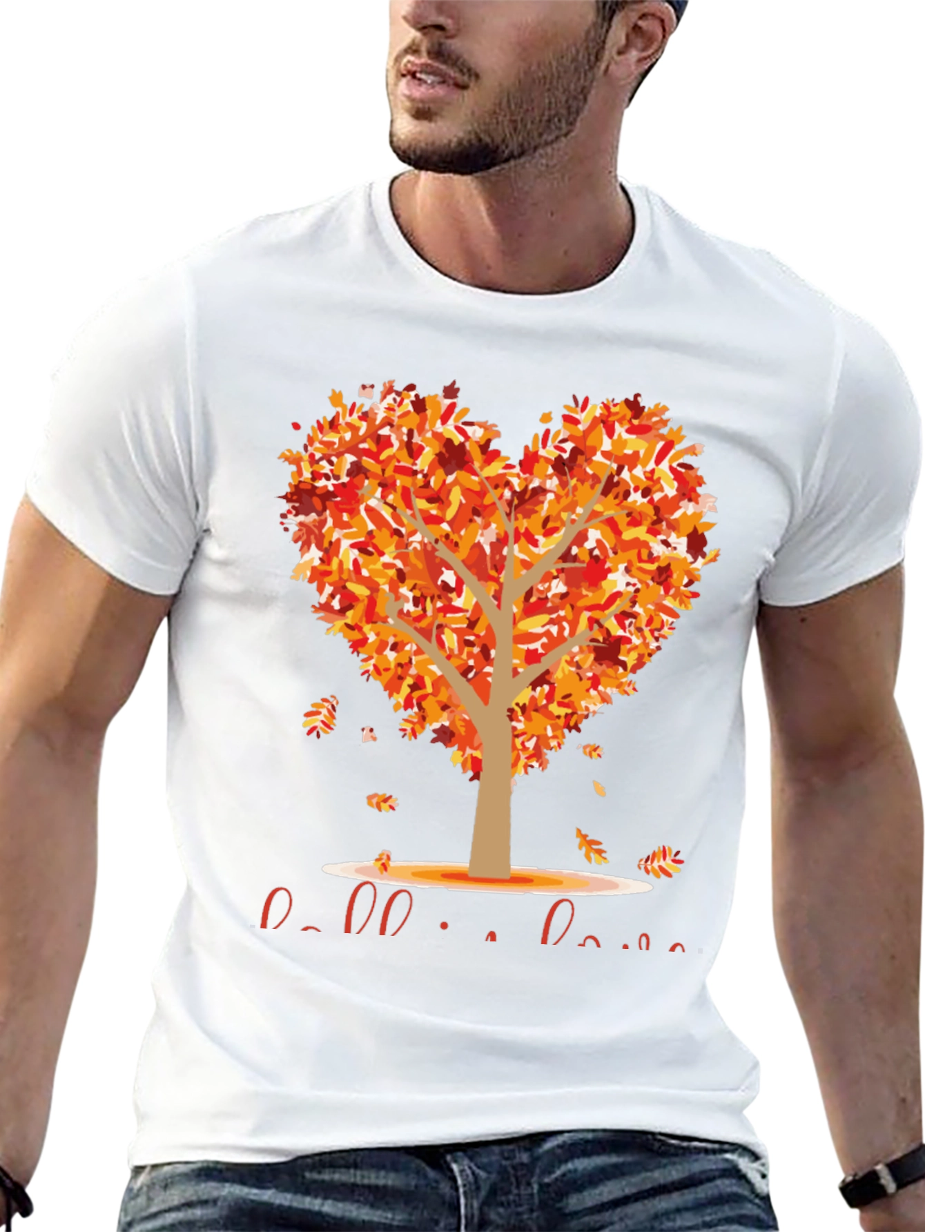 Fall in Love T-Shirt Heart Tree Graphic Tee