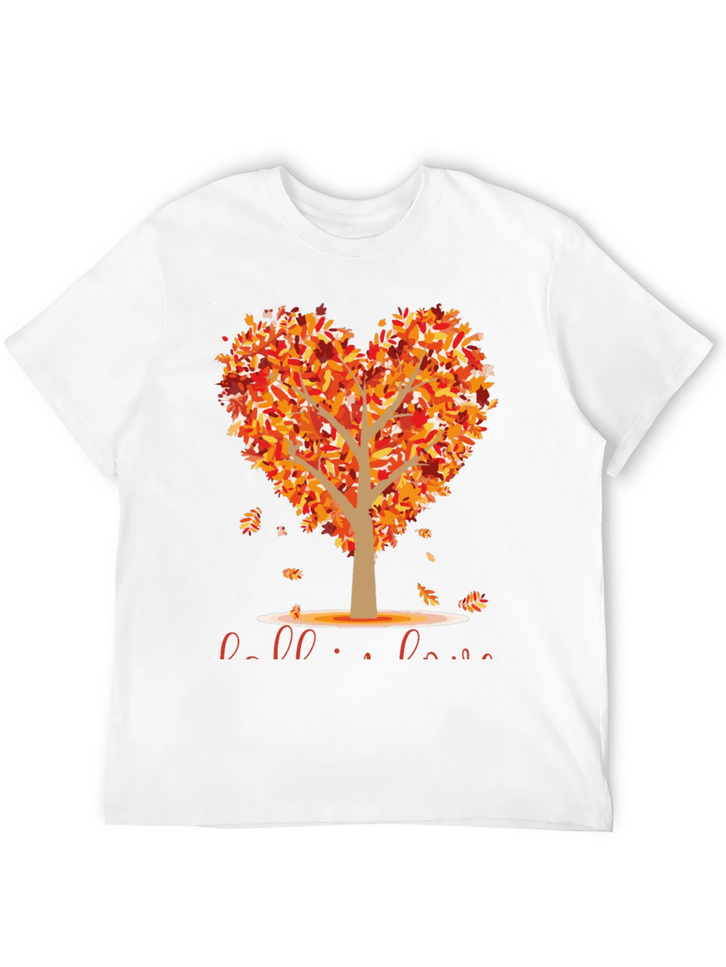 Fall in Love T-Shirt Heart Tree Graphic Tee