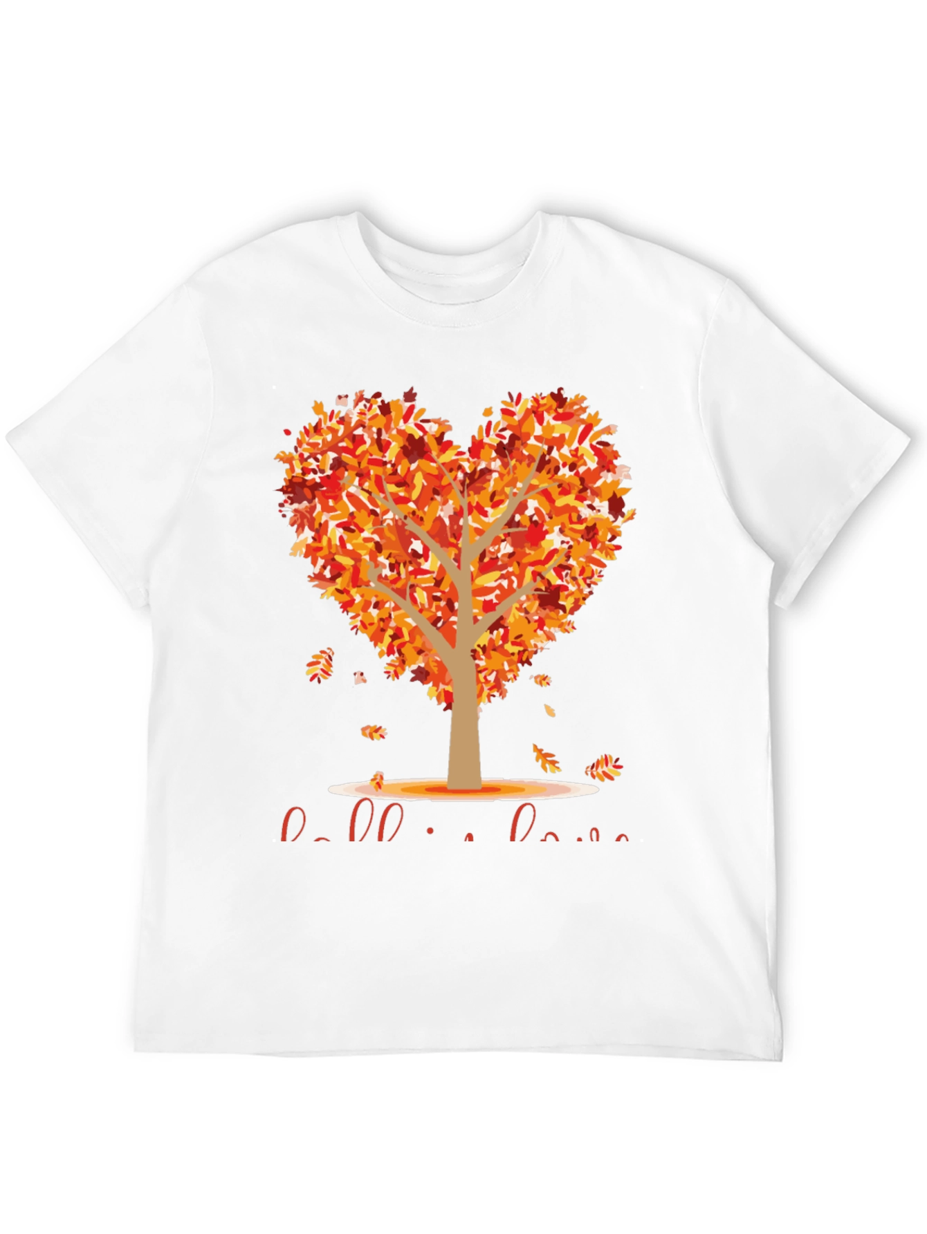 Fall in Love T-Shirt Heart Tree Graphic Tee
