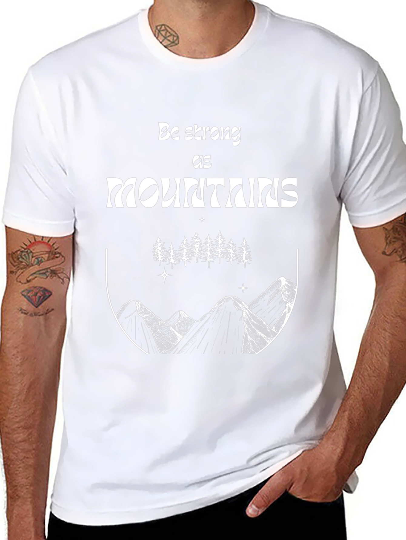 Mountains Graphic Tee - Be Strong Nature Shirt