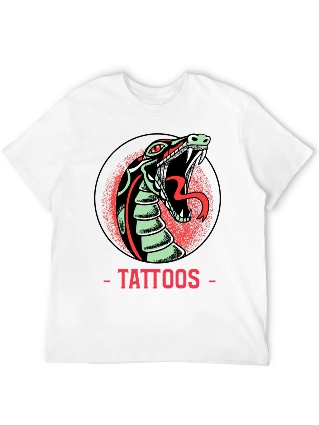 Snake Tattoo Graphic Tee - Edgy Mens Black T-Shirt