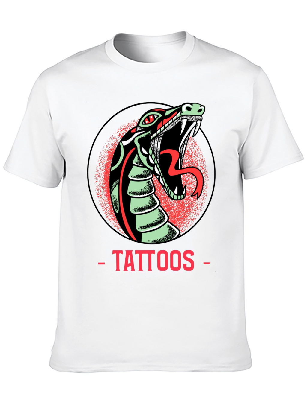 Snake Tattoo Graphic Tee - Edgy Mens Black T-Shirt
