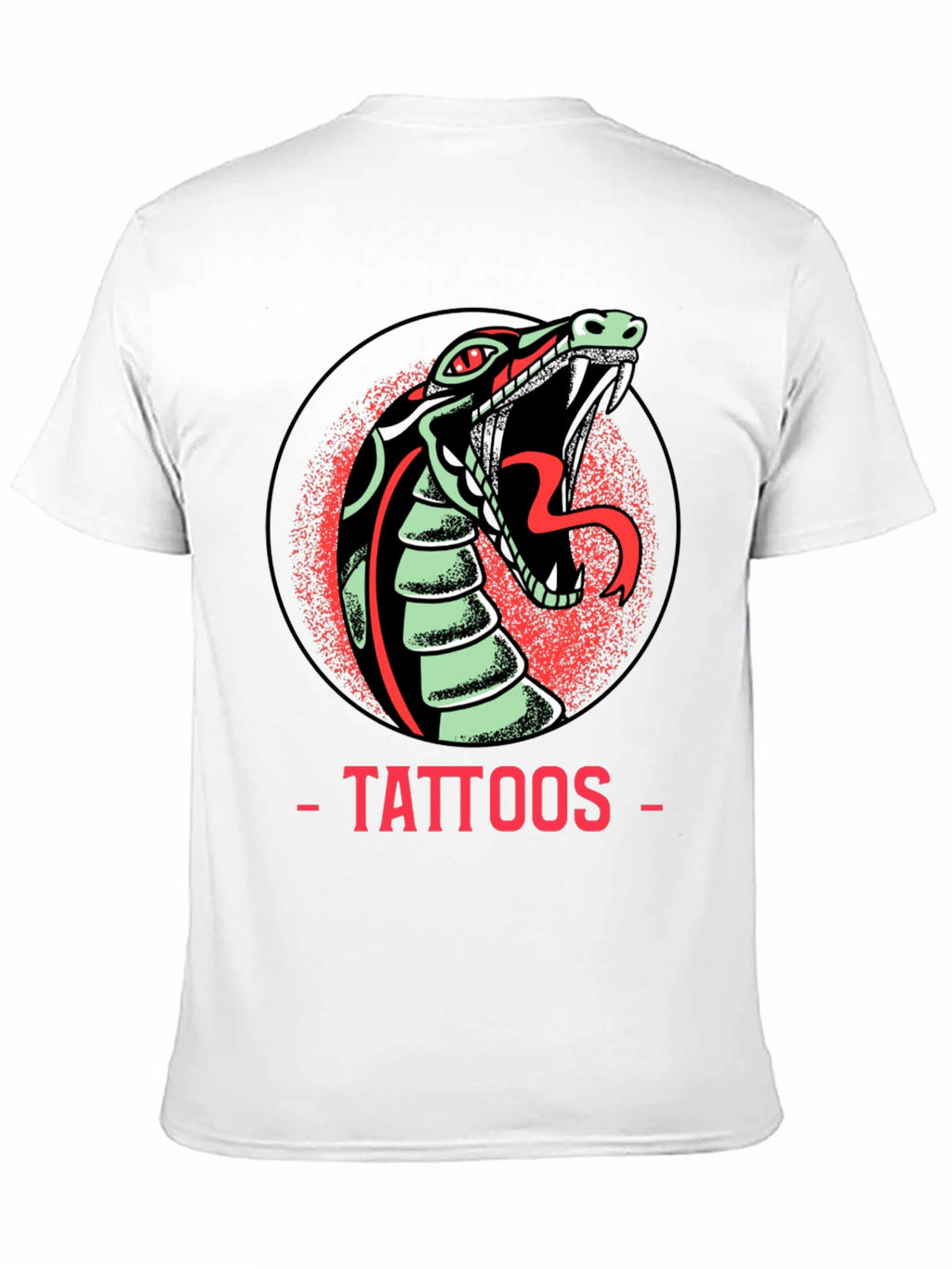 Snake Tattoo Graphic Tee - Edgy Mens Black T-Shirt