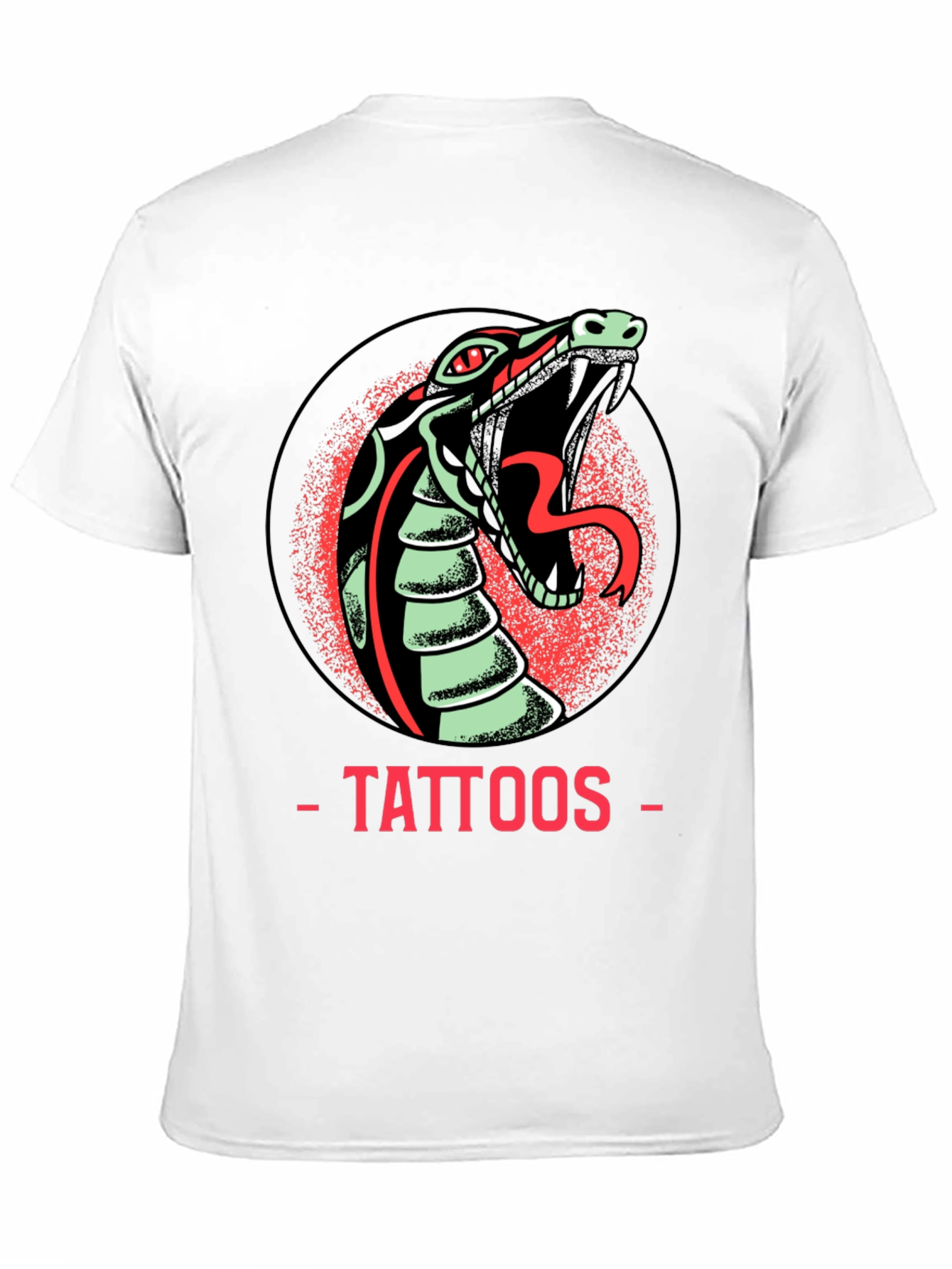 Snake Tattoo Graphic Tee - Edgy Mens Black T-Shirt
