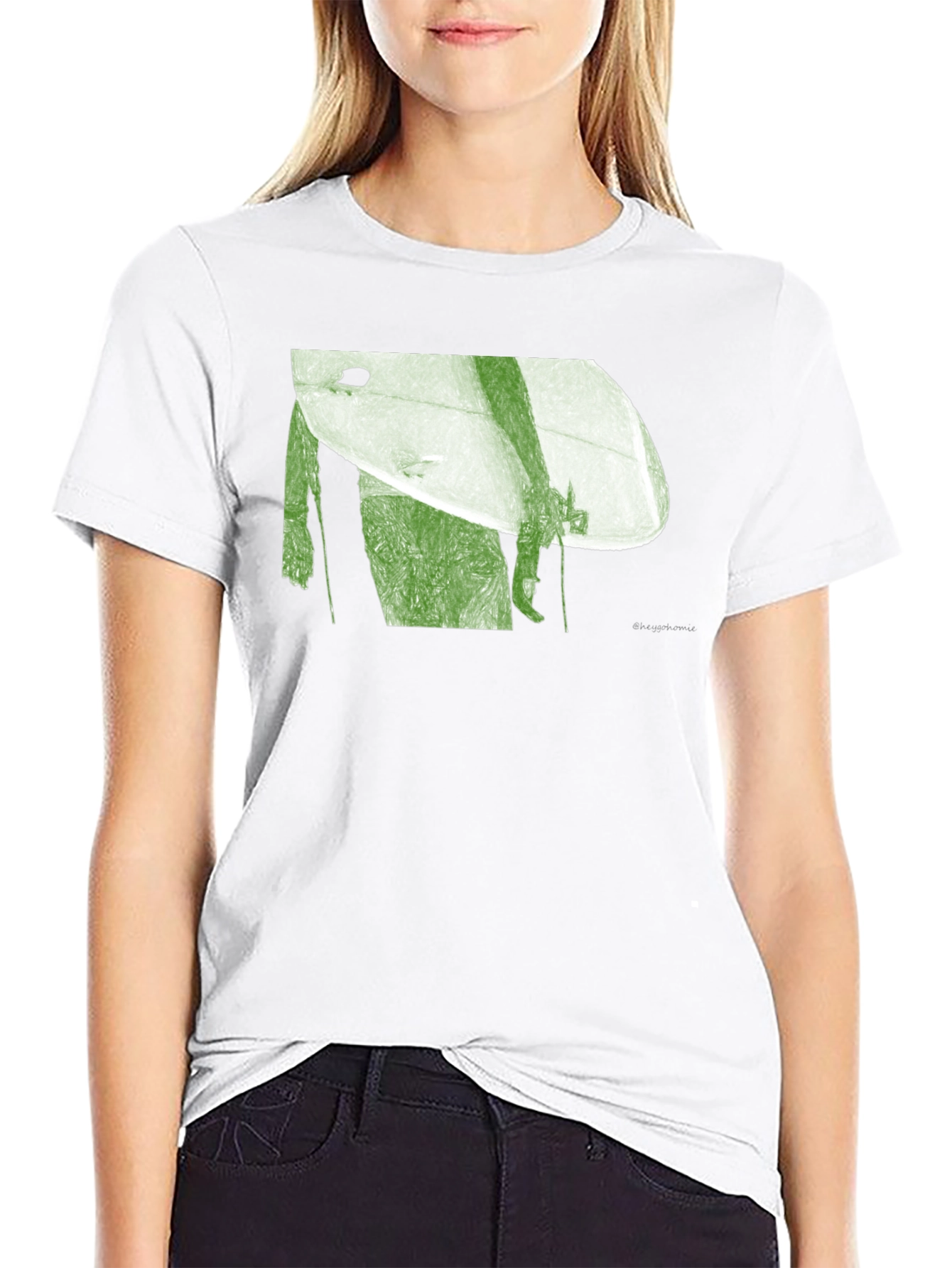 Surfer Graphic Tee - Black Cotton Blend