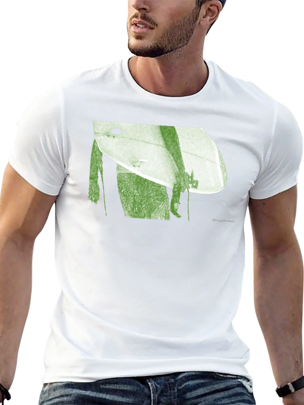 Surfer Graphic Tee - Black Cotton Blend