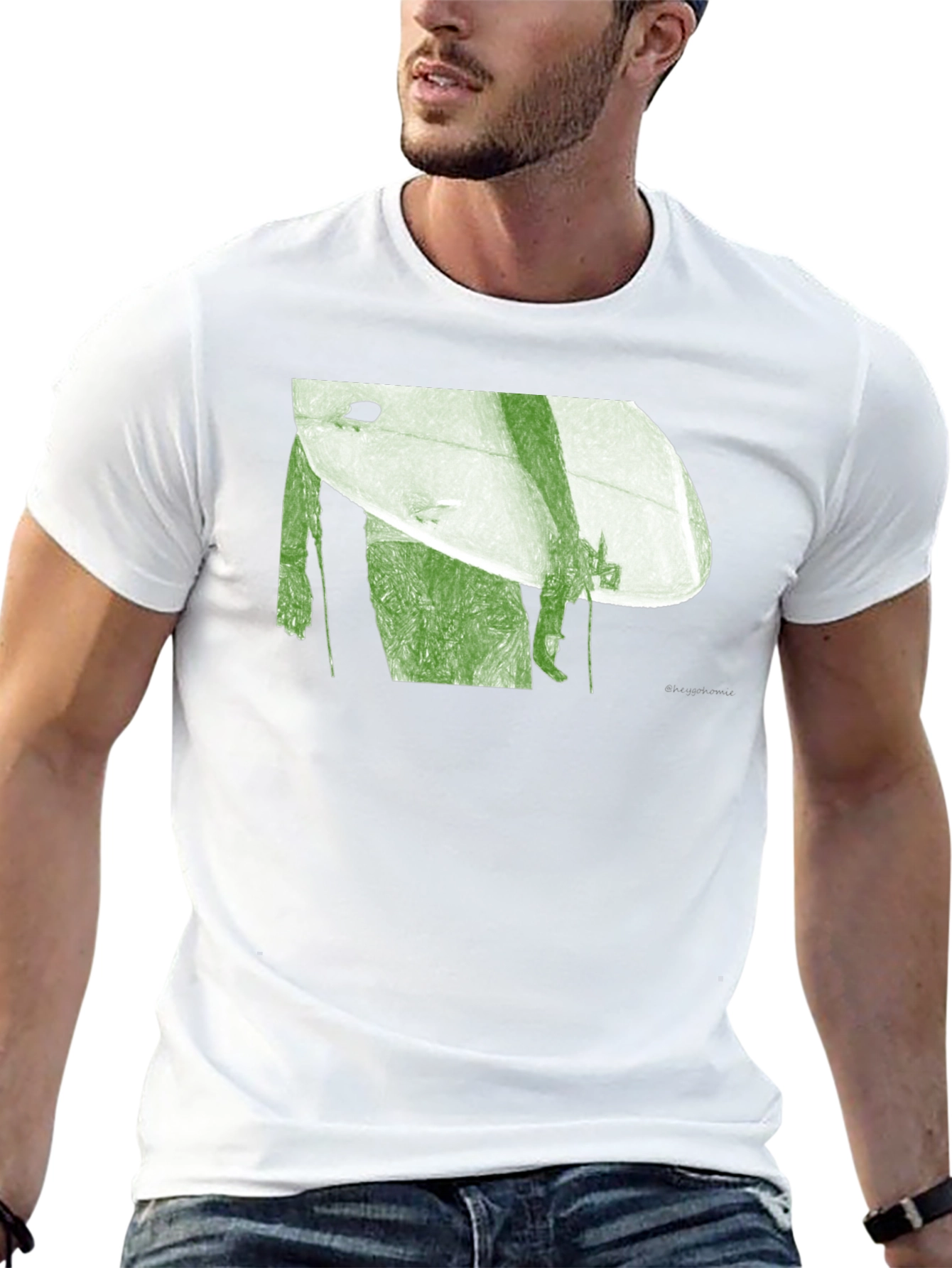 Surfer Graphic Tee - Black Cotton Blend