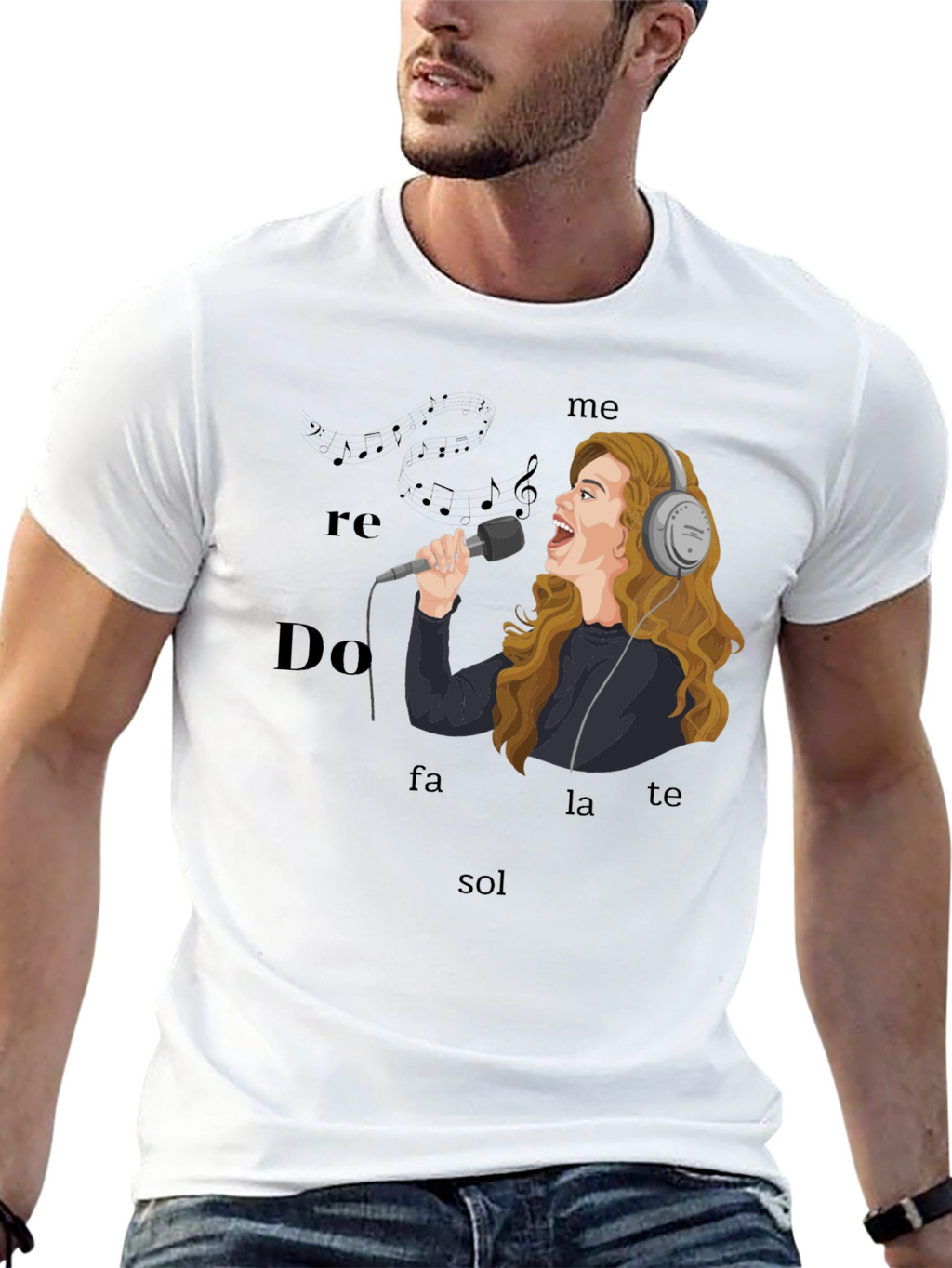 Singing T-Shirt - Music Notes & Singer Graphic Tee