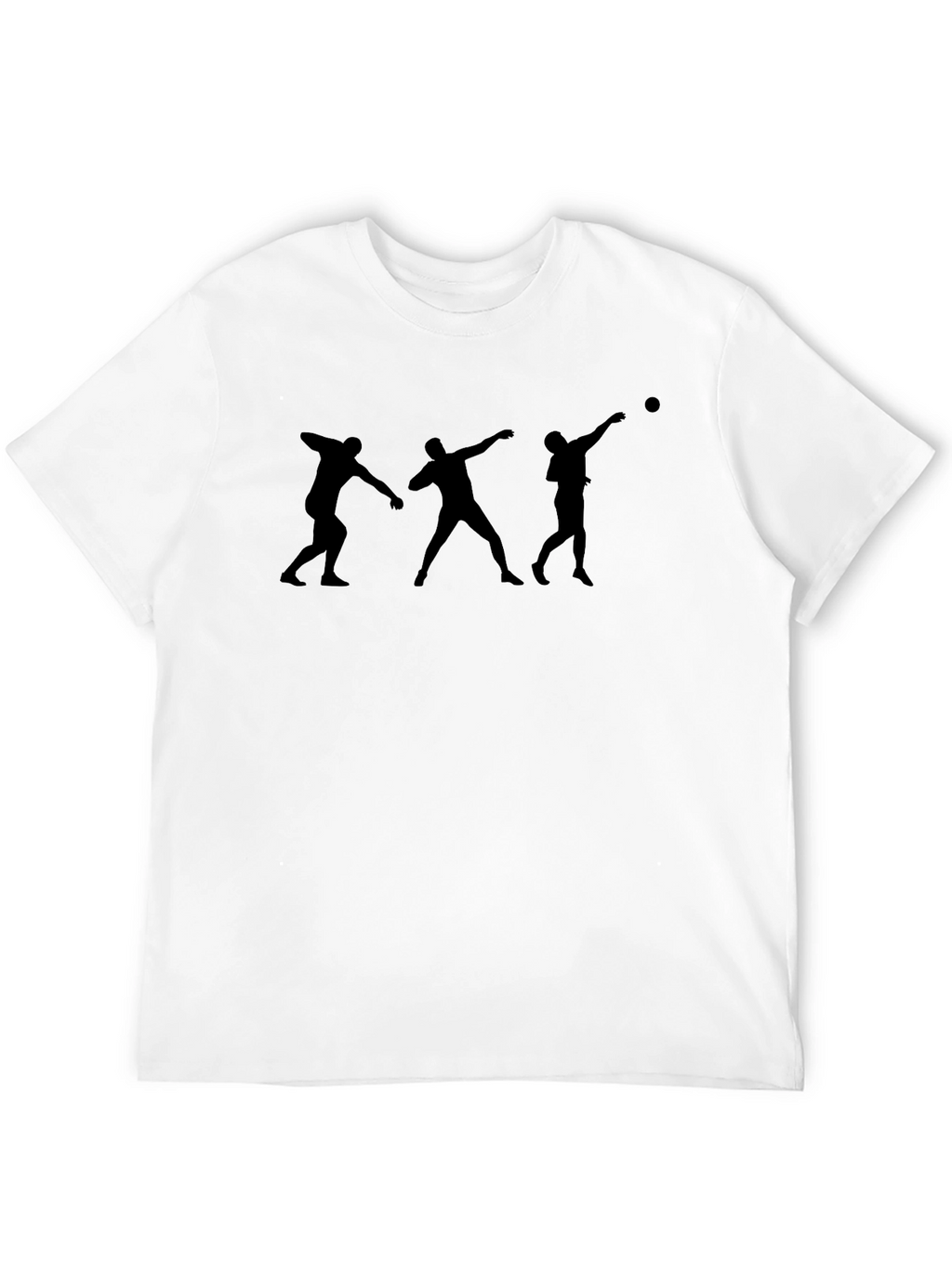 Shot Put Silhouette Graphic Tee - Black Cotton T-Shirt