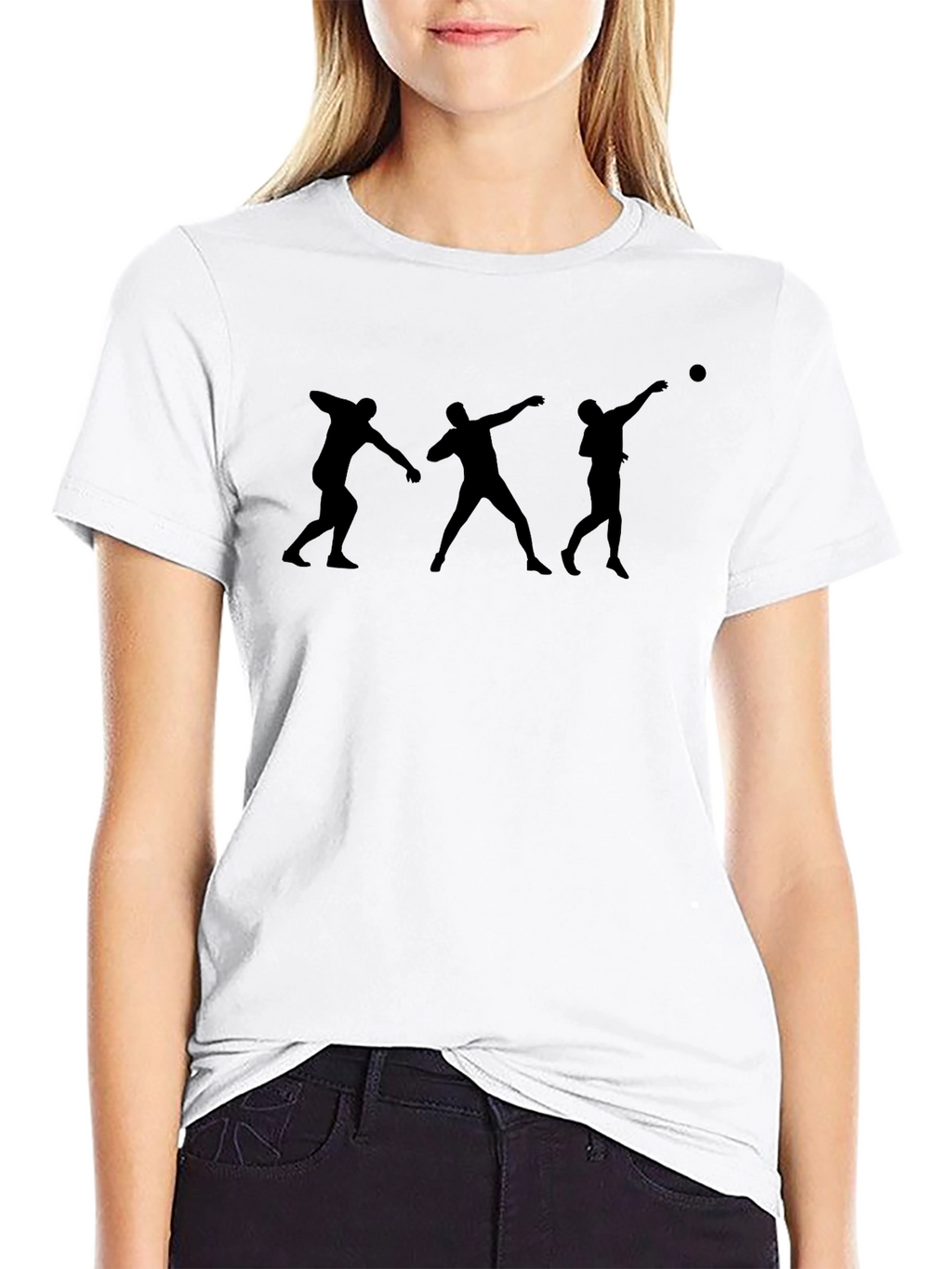 Shot Put Silhouette Graphic Tee - Black Cotton T-Shirt