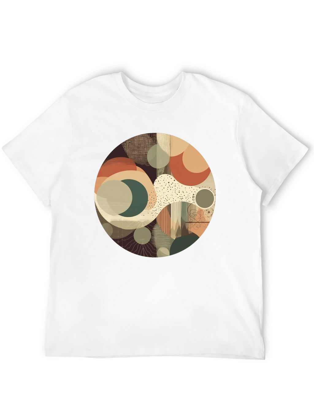 Abstract Geometric Graphic Print Crew Neck T-Shirt