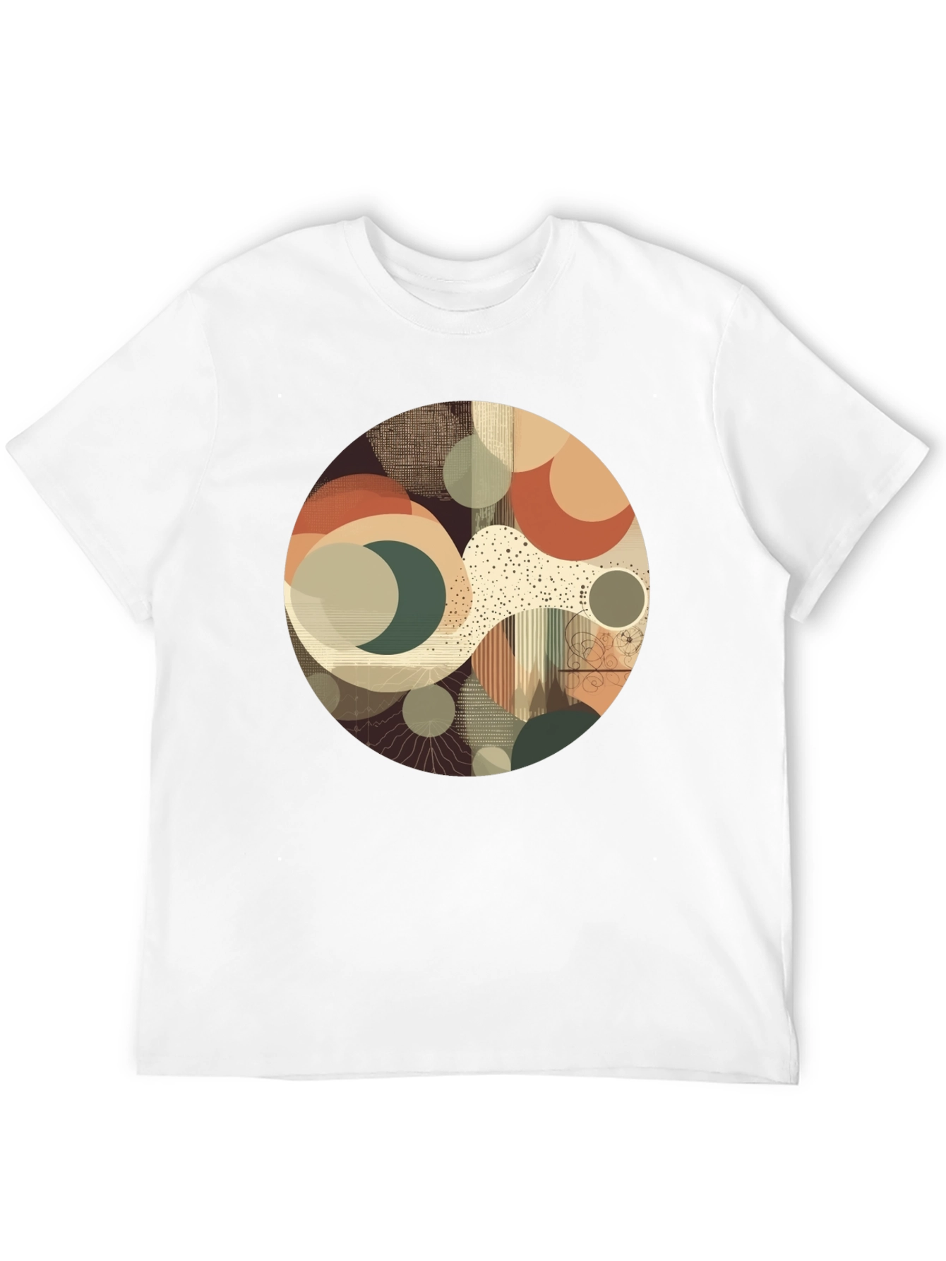 Abstract Geometric Graphic Print Crew Neck T-Shirt
