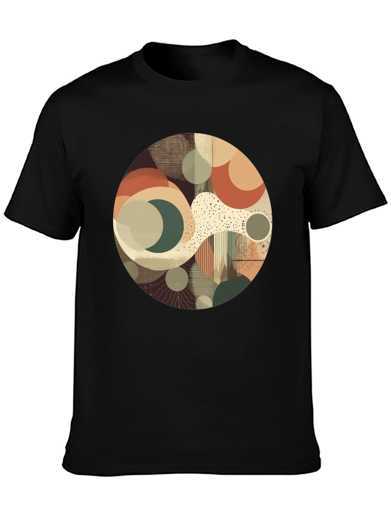 Abstract Geometric Graphic Print Crew Neck T-Shirt