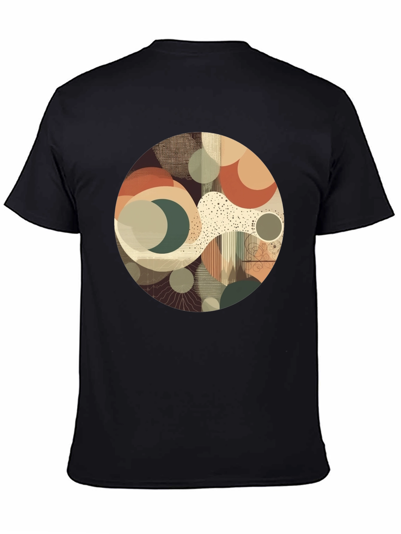 Abstract Geometric Graphic Print Crew Neck T-Shirt