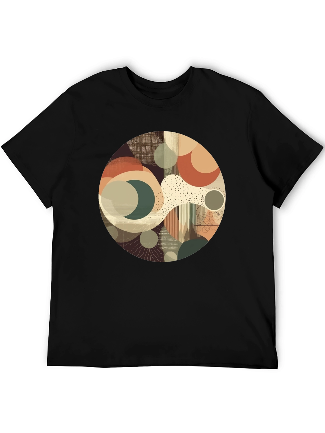 Abstract Geometric Graphic Print Crew Neck T-Shirt