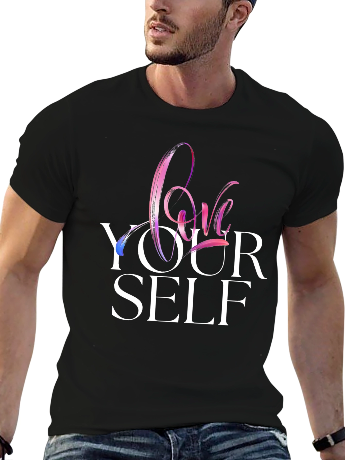 Love Yourself Graphic Tee - Trendy Black T-Shirt