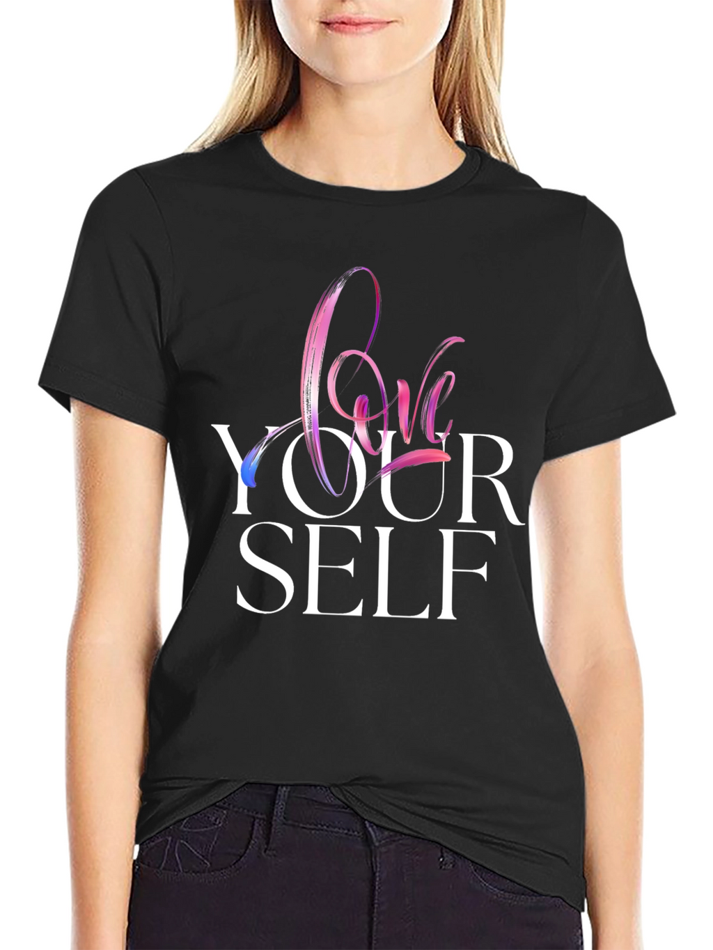 Love Yourself Graphic Tee - Trendy Black T-Shirt