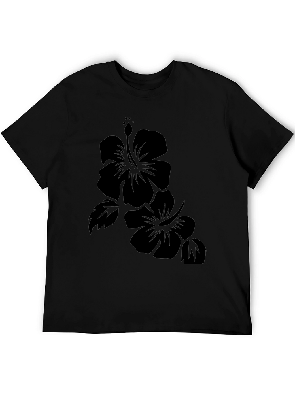 Hibiscus Flower Black T-Shirt