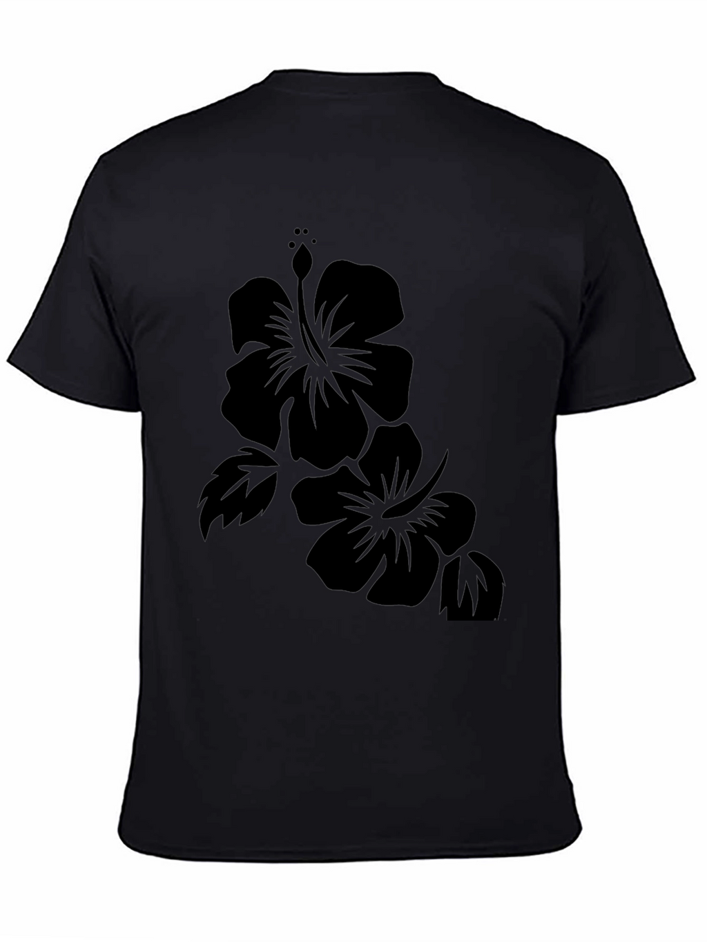 Hibiscus Flower Black T-Shirt