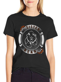 Sister Bear Graphic Tee - Black Cotton T-Shirt