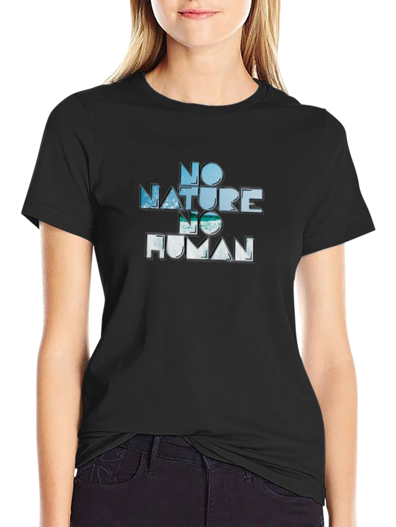No Nature No Human Graphic Tee - Black