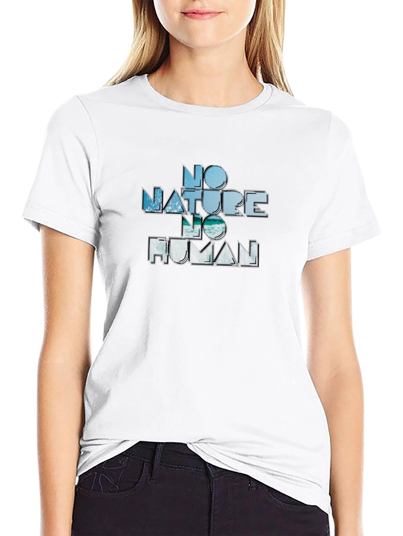 No Nature No Human Graphic Tee - Black