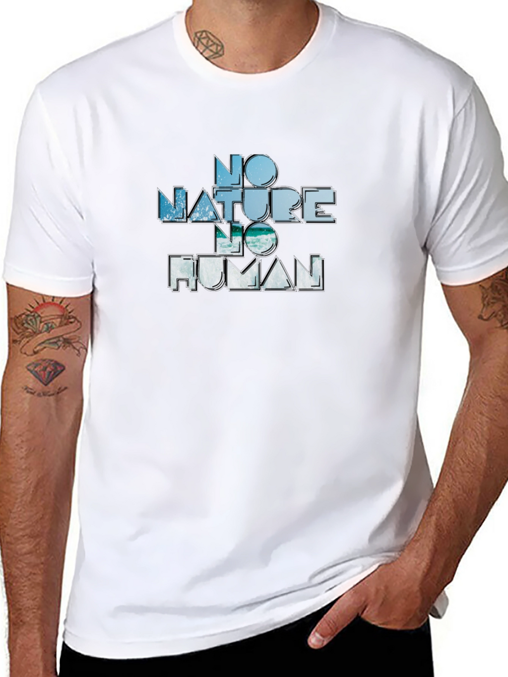 No Nature No Human Graphic Tee - Black