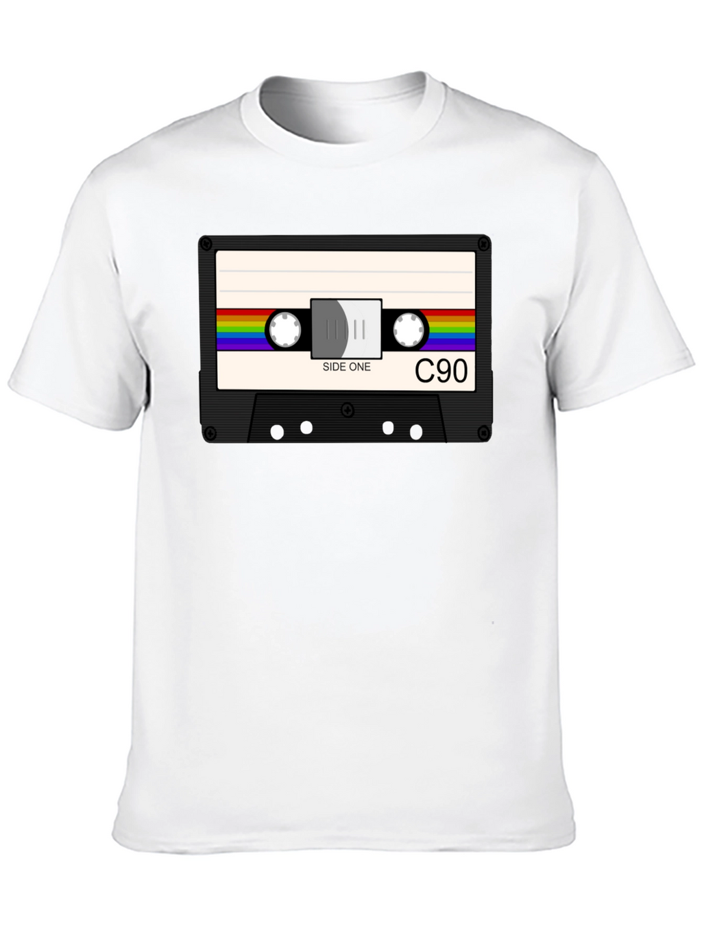 Retro Cassette Tape Graphic T-Shirt - Black