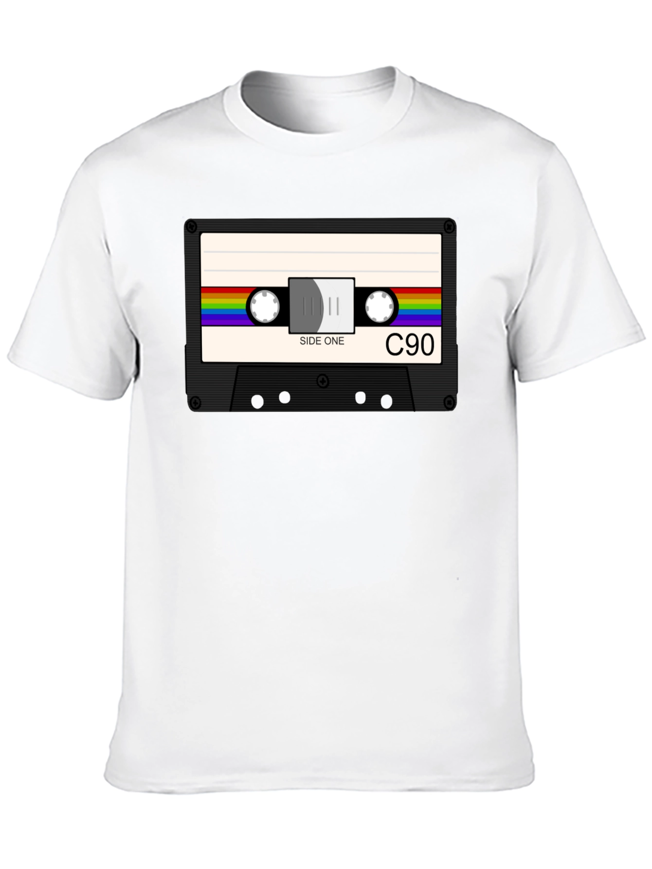 Retro Cassette Tape Graphic T-Shirt - Black
