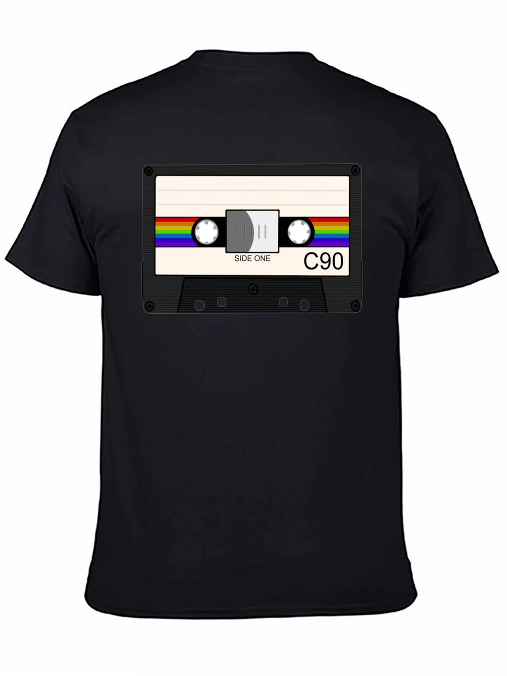 Retro Cassette Tape Graphic T-Shirt - Black