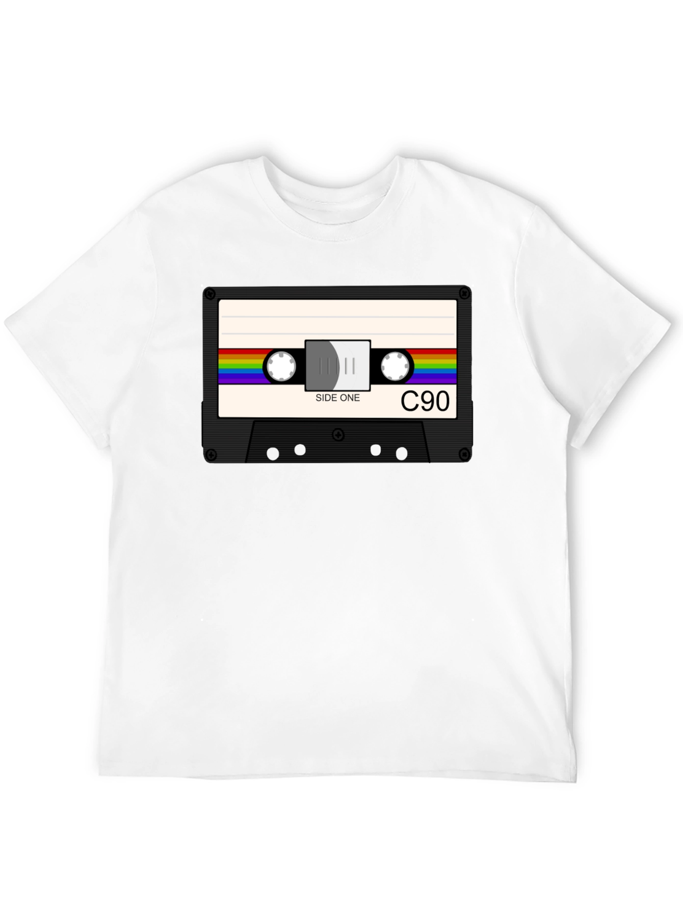 Retro Cassette Tape Graphic T-Shirt - Black