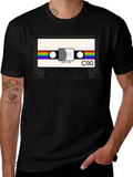 Retro Cassette Tape Graphic T-Shirt - Black