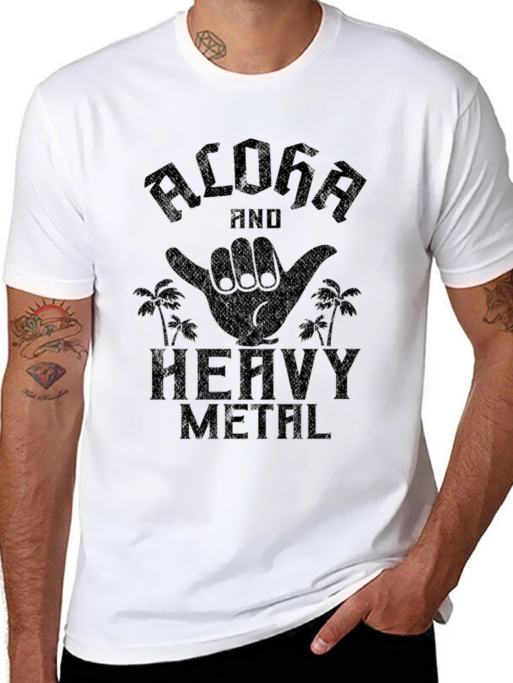 Aloha Heavy Metal Graphic Tee - Black Cotton T-Shirt