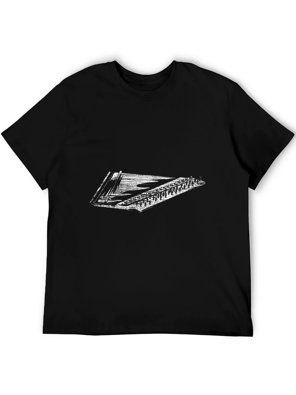 Black T-Shirt with Dulcimer Graphic