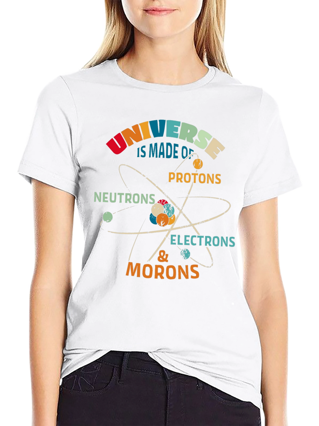 Funny Science T-Shirt: Universe Morons Electrons