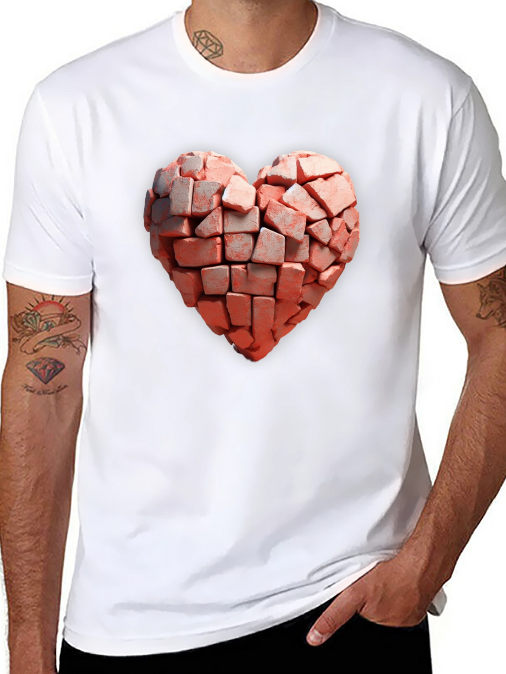 Brick Heart Graphic Black T-Shirt