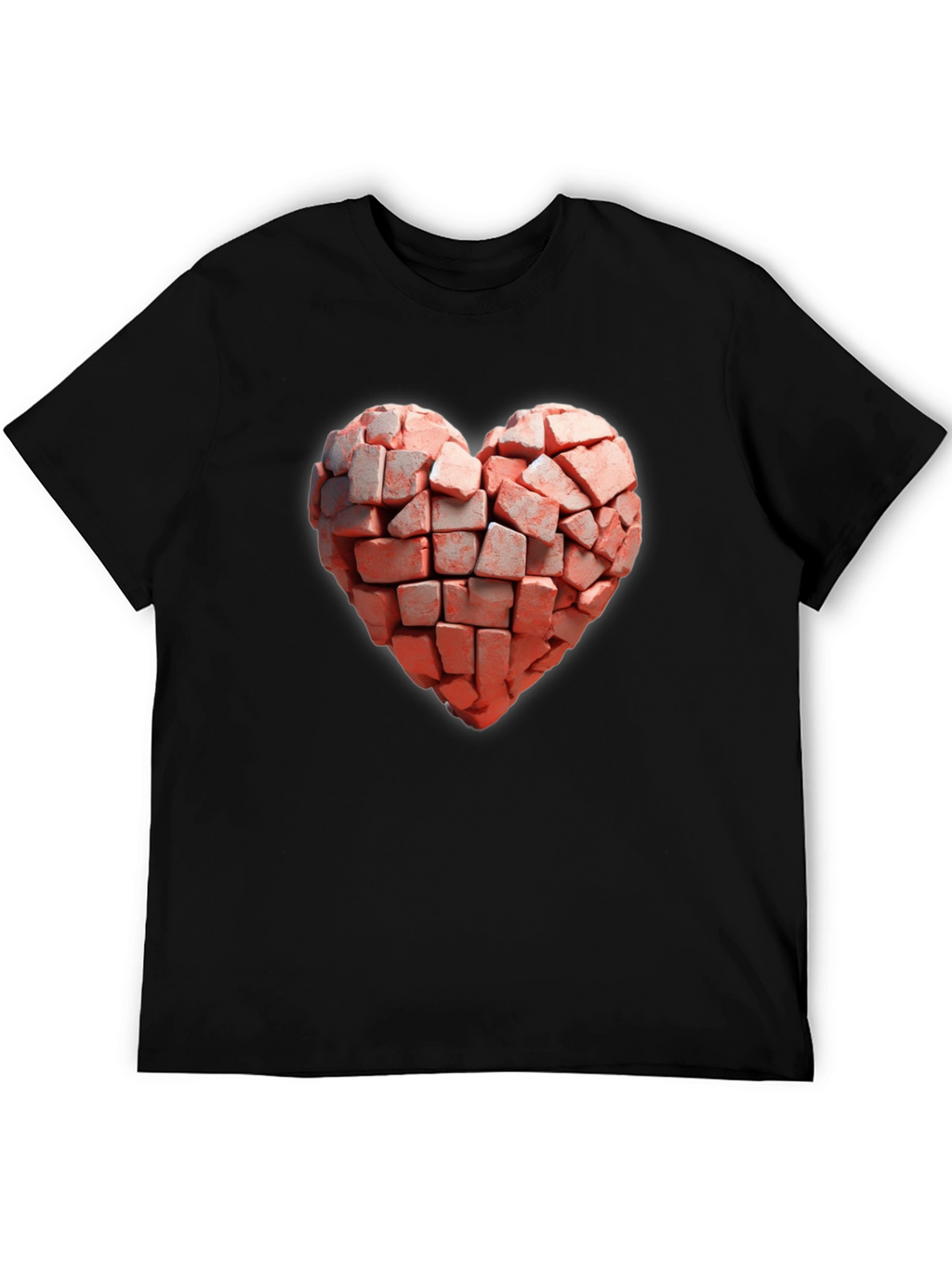 Brick Heart Graphic Black T-Shirt