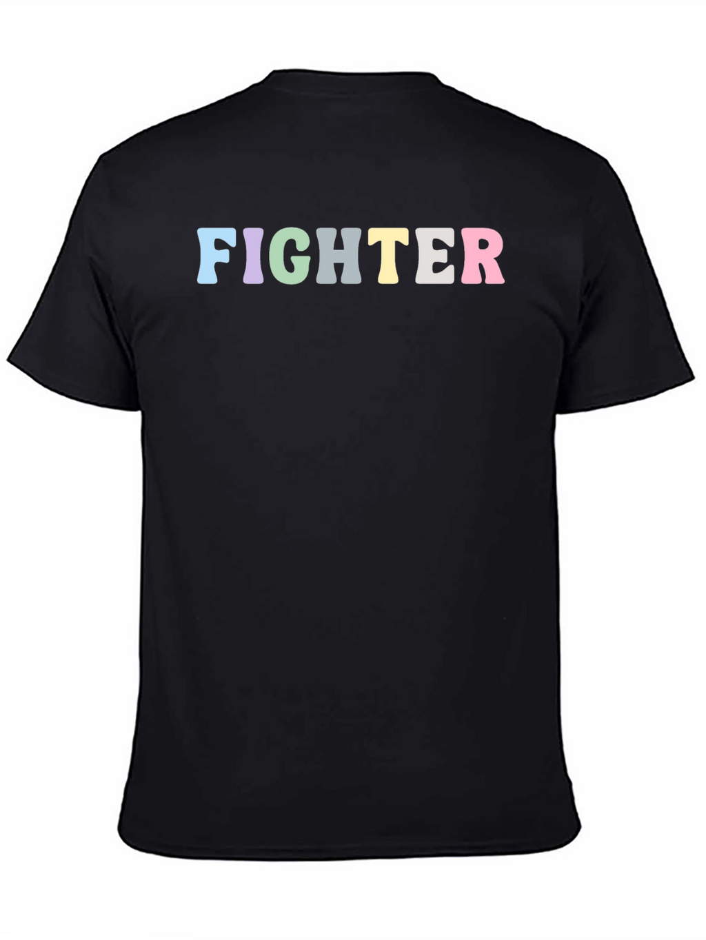 Fighter Rainbow Text Black T-Shirt