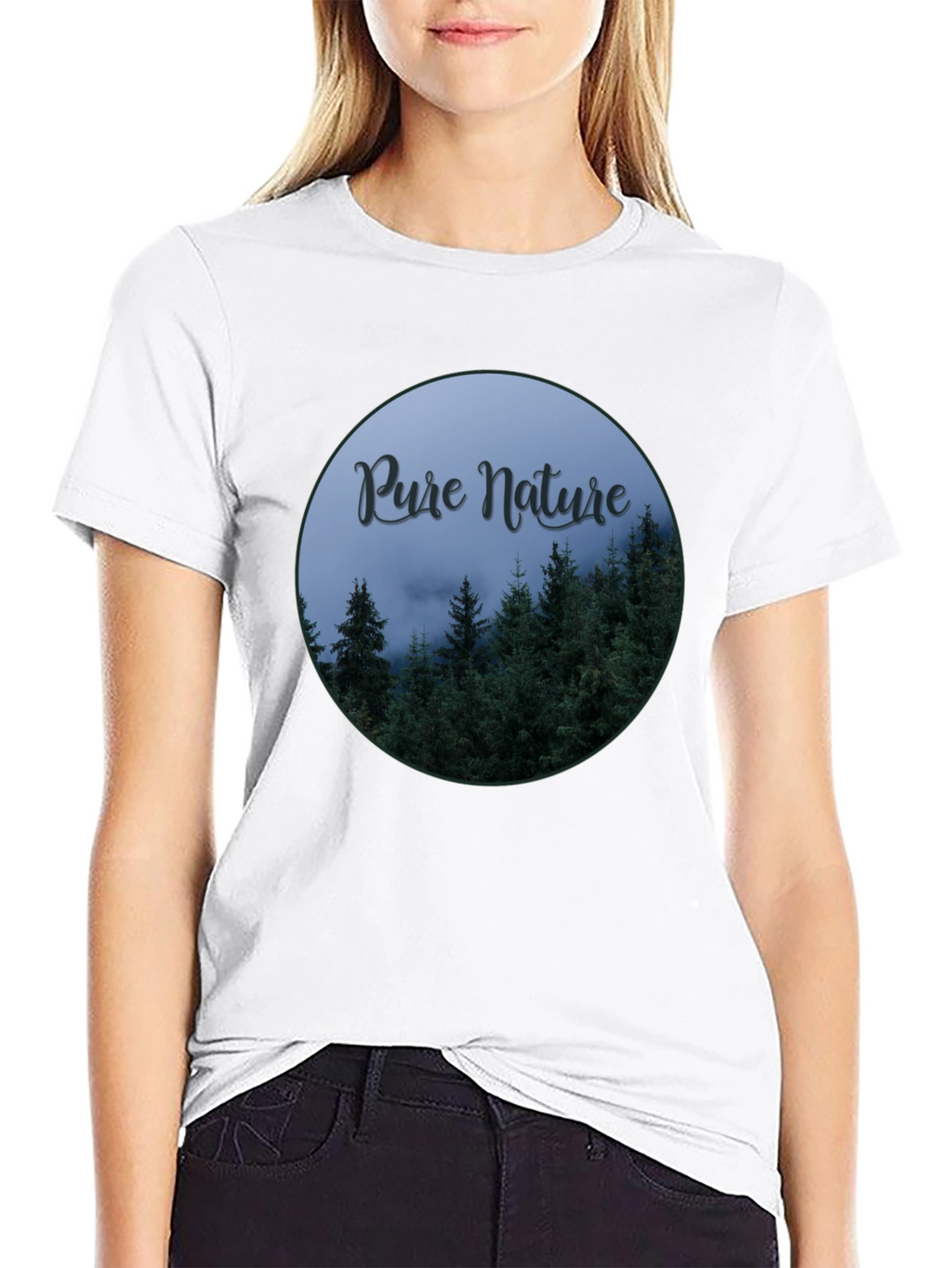 Pure Nature Forest Graphic Tee - Black