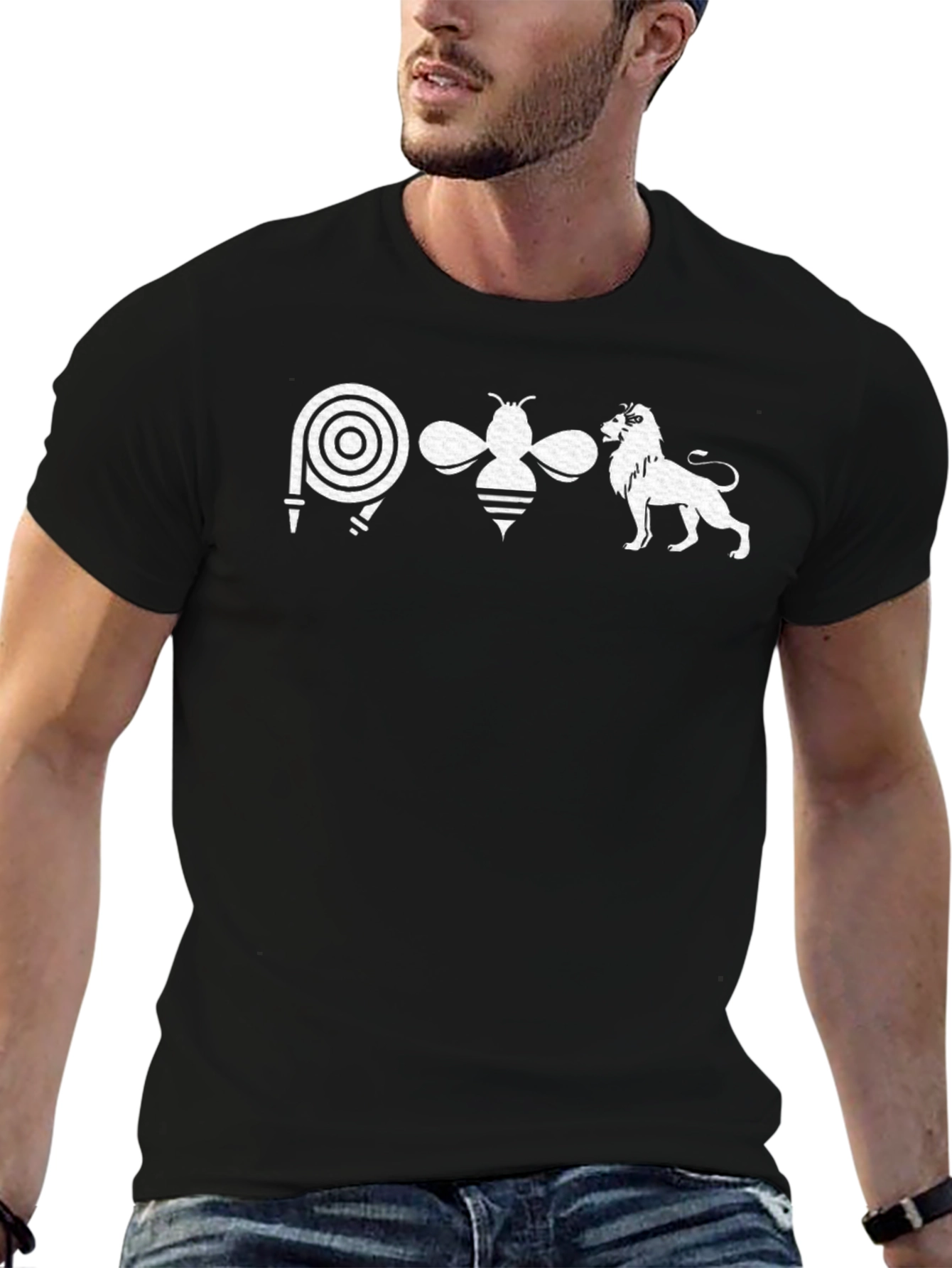 Hose Bee Lion T-Shirt - Black Graphic Tee