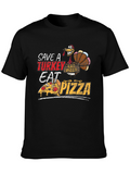 Save a Turkey Eat Pizza Funny Thanksgiving T-Shirt