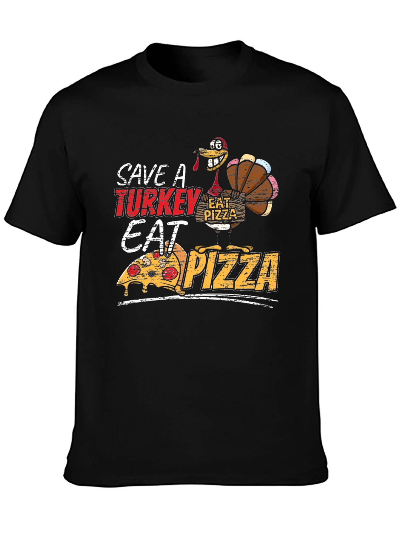 Save a Turkey Eat Pizza Funny Thanksgiving T-Shirt