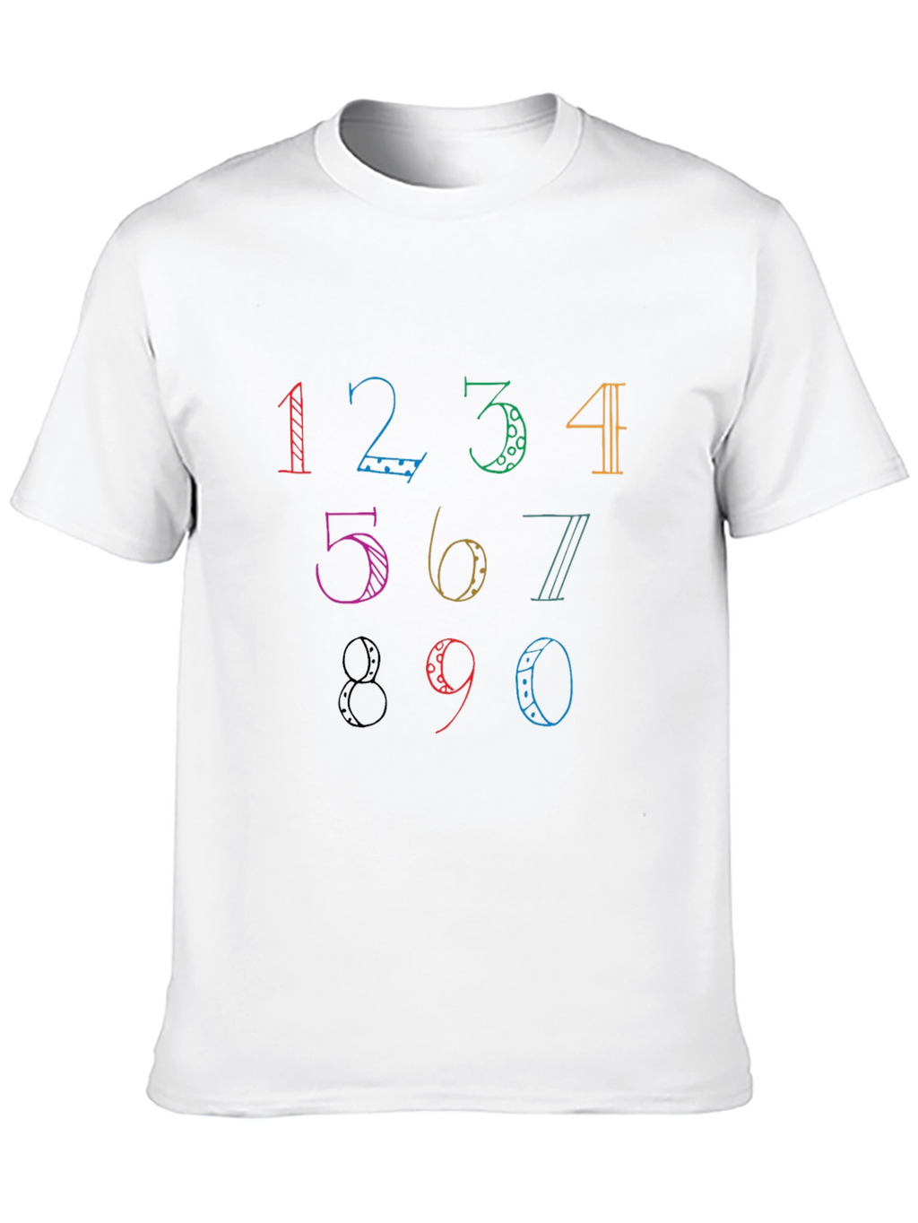 Colorful Number Graphic T-Shirt