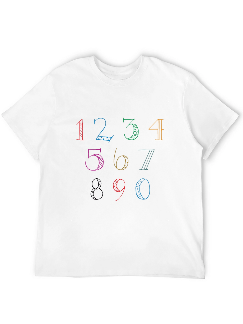 Colorful Number Graphic T-Shirt